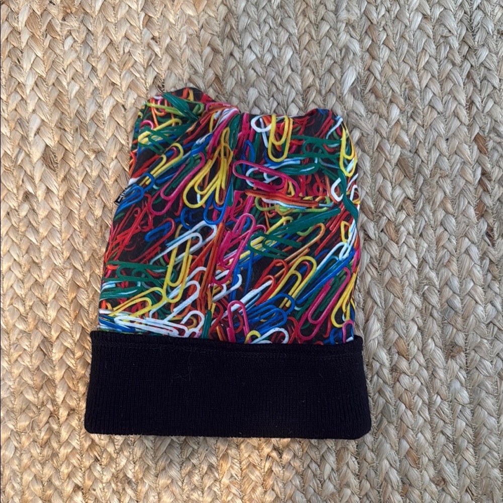 Colorful Paperclip Patterned Beanie